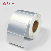 Étiquettes autocollantes en papier argenté silencieux pour cadeaux et artisanat, PET de haute qualité 60*40, adaptées à l'emballage cadeau et au bricolage.