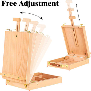 FOSKA Boîte de <span class=keywords><strong>peinture</strong></span> de chevalet d'art en bois professionnel robuste <span class=keywords><strong>et</strong></span> durable à usage multiple avec poignée - Product Image 2