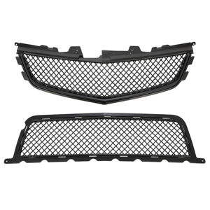 Grille avant supérieure et inférieure pour Cadillac CTS-V CTSV 2008-2014 - Peinte en noir - Product Image 1