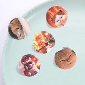 Pin Redondo Decorativo con Diseño de Gato Meme Divertido para Mochila, Chaqueta, Bolso, Accesorio de Moda Animal de Tendencia - Product Image 2