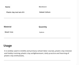 Lot de 6 outils à double face avec manche en <span class=keywords><strong>bois</strong></span> pour argile - Ensemble de <span class=keywords><strong>sculpture</strong></span> et modelage pour poterie et cire - Product Image 6
