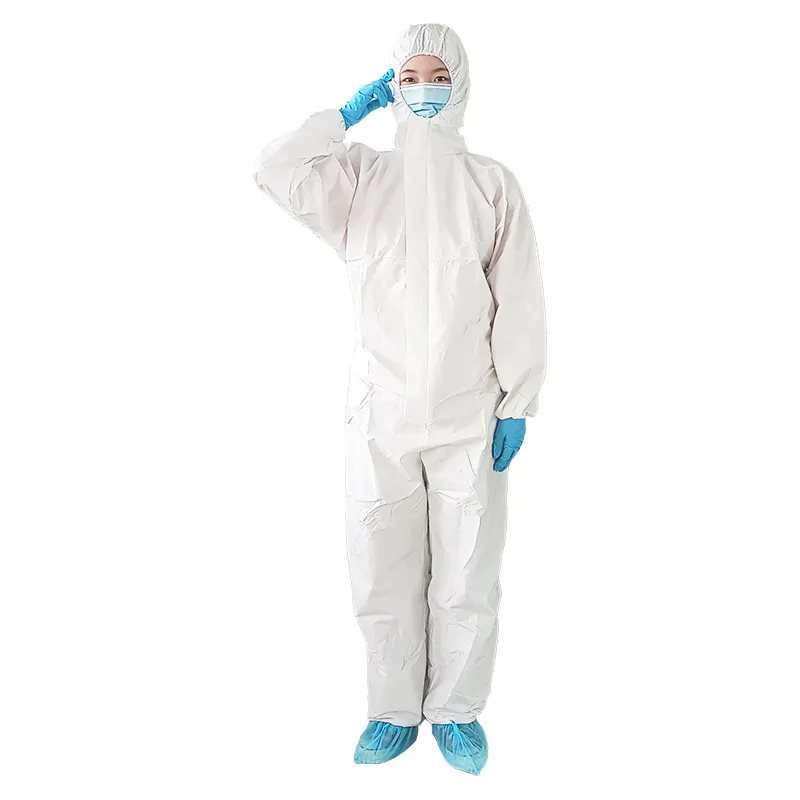 SMS Schutzkleidung antistatisch staubdicht OEM schutz kapuzen-PPE-Kleidungsstück