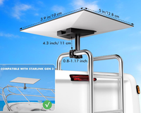 Support Starlink Gen 3 avec base de fixation pour tuyau, support réglable pour échelle de camping-car, support de toit universel en alliage d'aluminium, adaptateur noir