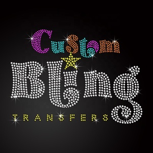 Long lanh Bling Nhiệt Báo Chí chuyển tùy chỉnh sắt trên Logo chuyển cho áo sơ mi - Product Image 1