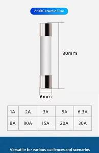 Fusible Cerámico de 5x20 mm, 250 V, 0.5 A-30 A, Fusible de Acción Rápida con Baja Capacidad de Ruptura para Multímetro - Product Image 3