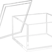 Boîte de rangement transparente en acrylique personnalisée en usine avec couvercle Boîte en acrylique vitrine en acrylique