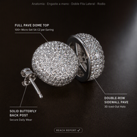 Boucles d'oreilles clous en laiton plaqué or rose, micro-pavé de zircone cubique (CZ), style hip-hop, pour rappeur, pour un look très imposant, idéales pour les fêtes