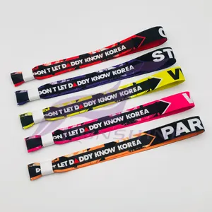 Cheap 1 Direction Sublimation Wrist Bands Customized Disposable Fabric Wristband For Festival