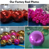 Boule de Noël métallique gonflable boule de miroir gonflable décorative ballons métalliques grandes boules de miroir gonflables géantes brillantes