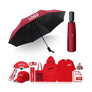 Wholesale <b>Gift</b> 3 Fold Manual Control Sun Shade With Logo Printing Custom Umbrella Paraguas - Product Image 1