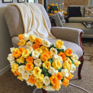 Thanh Lịch Hoa Mô Hình Handmade Crochet Rose Bouquet Chăn Thoải Mái Và Phong Cách Đan Ném Tùy Chỉnh Kích Thước - Product Image 4