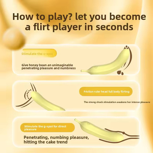 Vibrateur banane en caoutchouc tout-en-un, masseur en silicone liquide, stimulation du point G, appareil de massage et de masturbation, plaisir en couple - Product Image 2