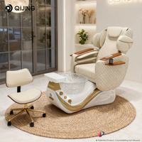 Fauteuil de massage corporel complet électrique de luxe moderne sans tuyauterie avec spa pour les pieds et fonctions de manucure et pédicure pour salon de beauté et onglerie