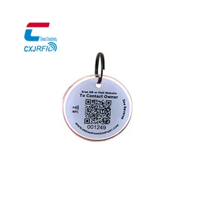 Logo personnalisé Qr Code et URL Programmable Epoxy Nfc Pet Id Collier Tag Pour Chien/Chat Track