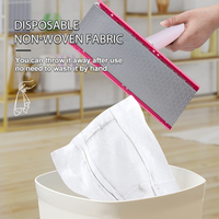 Têtes de rechange pour balai serpillère plat en microfibre, jetables, pour nettoyage des sols, avec système de fixation à clip, pour un nettoyage mains libres, utilisables en mode humide ou sec