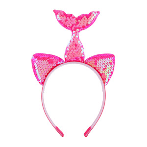 Banda para el cabello con cola de sirena, <span class=keywords><strong>tocado</strong></span> dulce de princesa, diadema de cola de sirena para fiesta de niñas coloridas - Product Image 1