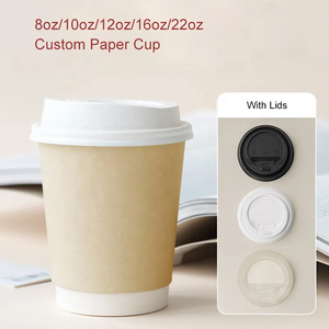 Bicchieri di Carta Ecologici a Doppia Parete per Caffè, Personalizzabili con Stampa, per Feste, con Coperchi per Caffetterie - Product Image 3