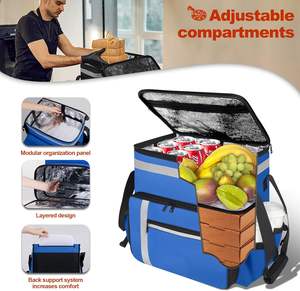 Sac isotherme en nylon imperméable, grande capacité, sac à bandoulière isotherme pour la plage, livraison de pizzas, sacs à déjeuner thermiques pour aliments - Product Image 2