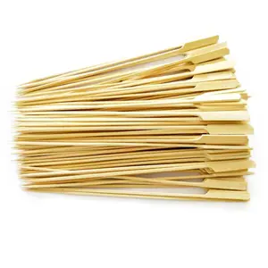 Wholesale Manufacture Bamboo Paddle Rotating BBQ Bamboo Gun Skewer With Customize Logo