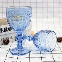 LANGXU 320ml Gobelet classique ambré bleu vintage verre vin rouge tasse à boire cristal verres à vin ensembles