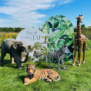 Fournitures de fête à thème de cirque, fibre de verre réaliste, grande <span class=keywords><strong>girafe</strong></span>, lion, éléphant, statues d'animaux à vendre - Product Image 3