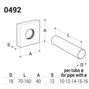 Kit Copri Tubi Quadrati Cromati 18 X L.70 mm Tappi per Valvole - Product Image 3