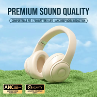 Headset Profesional ANC+ENC Peredam Kebisingan Ganda, Tekstur Logam Nirkabel Suara Hi-Fi untuk Kantor Eksekutif
