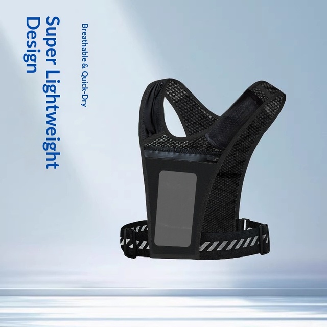Sports Polyester Reflective Breathable Waterproof Lightweight Running  Fitness Workout Touch Screen Running Phone Holder Vest