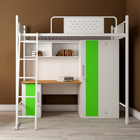 Lit double avec cadre, dortoir universitaire, hôtel, chambre à coucher, dortoir, lits superposés pour enfants
