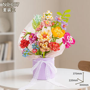 Bloques de Construcción de Partículas Pequeñas, Ramo de Flores, Juguete Educativo para Adolescentes, Regalo de Cumpleaños, Alta Simulación, 200-400 Piezas - Product Image 5