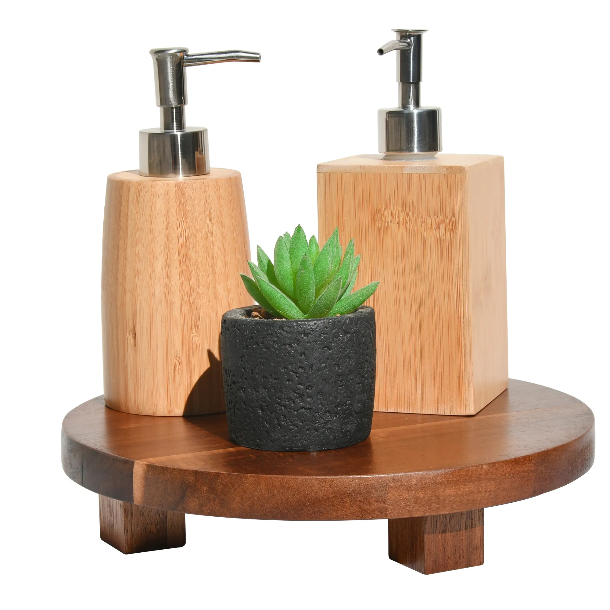 Farmhouse Round Pedestal Riser Board Wood Farmhouse Pedestal Stand Riser Wooden Soap Holder Display Stands For Plant Bottles