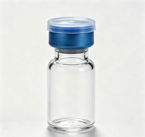 Blue Silver Aluminum Crimp Cap Clear Borosilicate Vials, Mini Glass <b>Bottles</b> For Powder Liquid Sample Storage & Display - Product Image 1