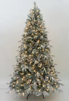 Dekorativer Kieferbaum Schwarzer Weihnachtsbaum mit LED-Beleuchtung Immergrüner Baum Weihnachtsdekoration
