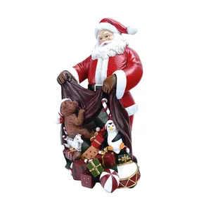 Estatua de Papá Noel de resina personalizada, estatuilla de adornos navideños