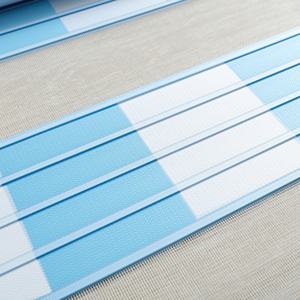 Neues Design Factory Outlet Polyester blau weiß Gitter Zebra Roll Blackout Jalousien Stoff - Product Image 3