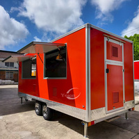Remorque alimentaire mobile entièrement équipée pour la restauration commerciale, état neuf, restaurant, vente de café, restauration rapide