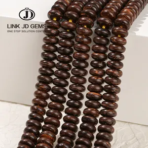 Jd 8*4Mm 10*4Mm Natuurlijk Hout Kokosnoot Kralen Bruin Kokosnoot Abacus Vorm Losse Spacer Kraal Voor Sieraden Maken