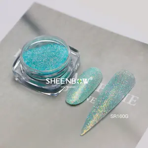 Sheenbow esmalte em pó uv de glitter, solvente para unhas, acrílico, resistente ao solvente, poliéster, com glitter