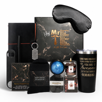 Luxe cadeauset voor mannen: zwart notitieboek, pen, beker, kaars, gepersonaliseerd logo, luxe cadeauverpakking voor hem, vriend, echtgenoot