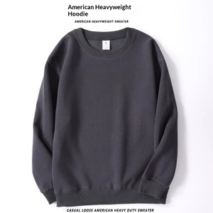 Felpa Casual in Cotone Pesante 500g, Pullover Unisex per Coppie, Colore Unito, Collo Tondo, Vendita all'Ingrosso - Product Image 1