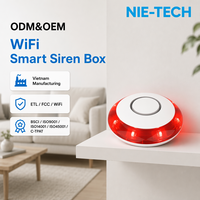 Alarm Siren Pintar WiFi Matter 120dB dengan Peringatan Lampu LED Berkedip untuk Pemantauan Keamanan Kamar Tidur dan Dapur ETL FCC Tidak Perlu Hub