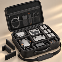 Étui de transport EVA grande capacité pour deux drones avec système de séparation réglable, sangle d'épaule et intérieur personnalisable pour rangement portable