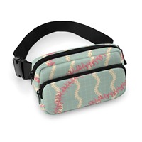 Sac à bandoulière de mode avec impression de logo personnalisé, design complet 3D, fermeture à glissière, longue bandoulière réglable et portable, grande capacité