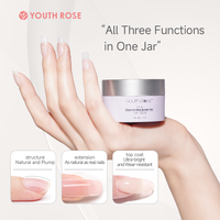 Youthrose Gel UV Constructeur pour Ongles, Gel de Construction à Faible Chaleur 3 en 1 pour Extension d'Ongles, pour Salon de Manucure avec Pinceaux de Nail Art