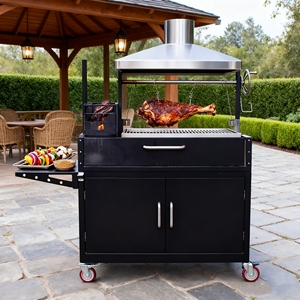 Argentina Santa Maria legna carbone ardente barbecue Grill lussuosa alta pieghevole in acciaio Trolley feste <span class=keywords><strong>al</strong></span> coperto ristoranti casa - Product Image 1