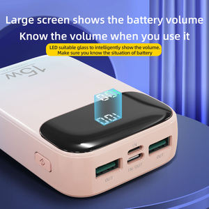 สายชาร์จพาวเวอร์<span class=keywords><strong>แบงค์</strong></span>แบบพกพา ดีไซน์เฉพาะตัว ทนทาน ความจุ 10000mah 15W พาวเวอร์<span class=keywords><strong>แบงค์</strong></span>ขนาดเล็กพร้อมหน้าจอ LED - Product Image 6