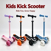 Trottinette pour enfants pliable en alliage à hauteur réglable, guidon 4 vitesses, roues PU lumineuses LED pour trottinette intelligente