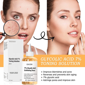 OEMビーガンスキントナー7% グリコール酸ハーバルナイアシンアミド液体ホワイトニングブライトニングエクスフォリーターソリューション - Product Image 2