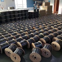 Câble de descente FTTH intérieur/extérieur à 2 fibres G657A 1550nm, câbles de communication en fibre optique pour réseau, utilisant des fils en acier FRP KFRP