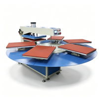 Presse à Chaud Pneumatique Automatique Neuve à Double Plateau et 4 Stations avec Alimentation 110V AC pour Transfert par Sublimation sur T-shirts et Vêtements